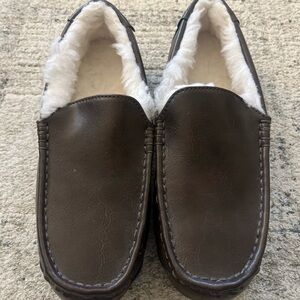 Men's Brown Faux-Leather Fleece-Lined Koolaburra by UGG